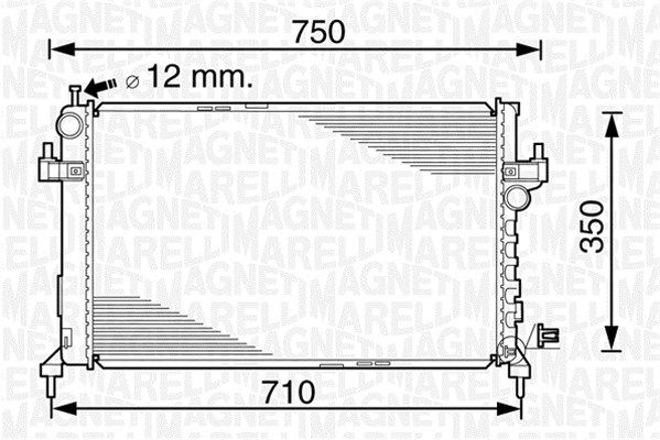 MAGNETI MARELLI Радиатор, охлаждение двигателя 350213828000